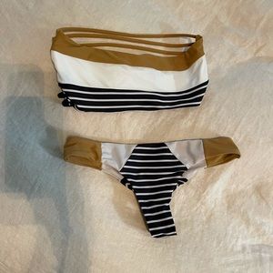 Boho tribal tube top bikini set